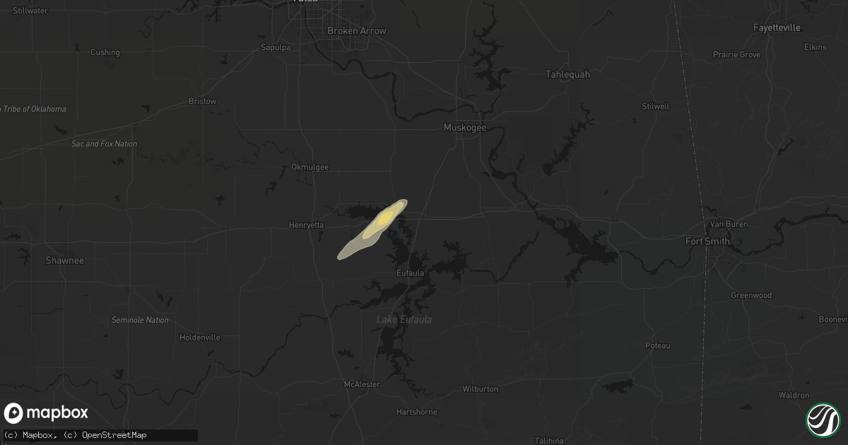 Hail map in Checotah, OK on March 4, 2026