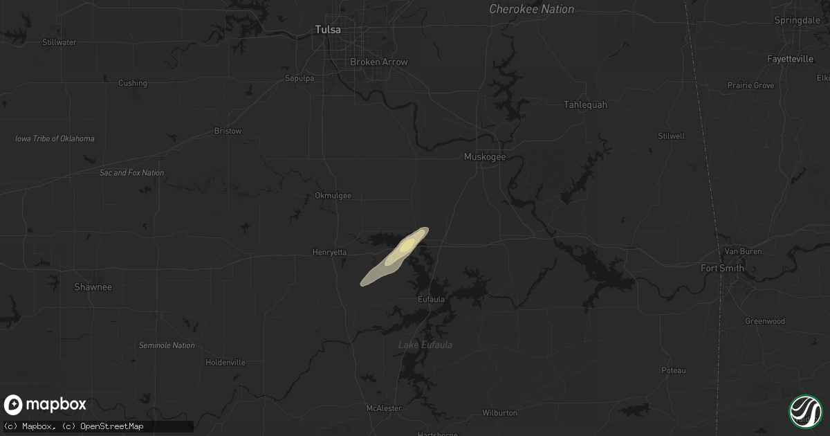 Hail map in Council Hill, OK on March 4, 2026