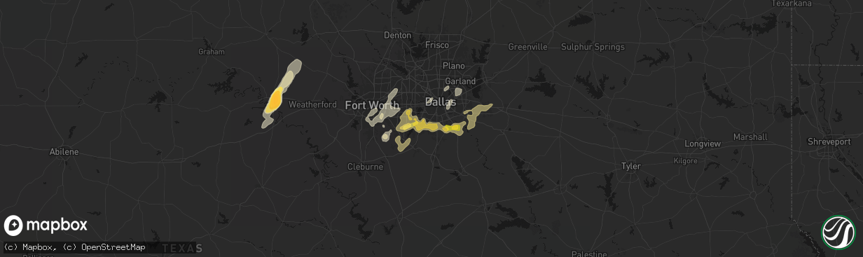 Hail map in Desoto, TX on March 4, 2026
