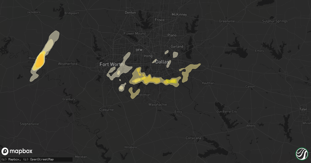 Hail map in Desoto, TX on March 4, 2026