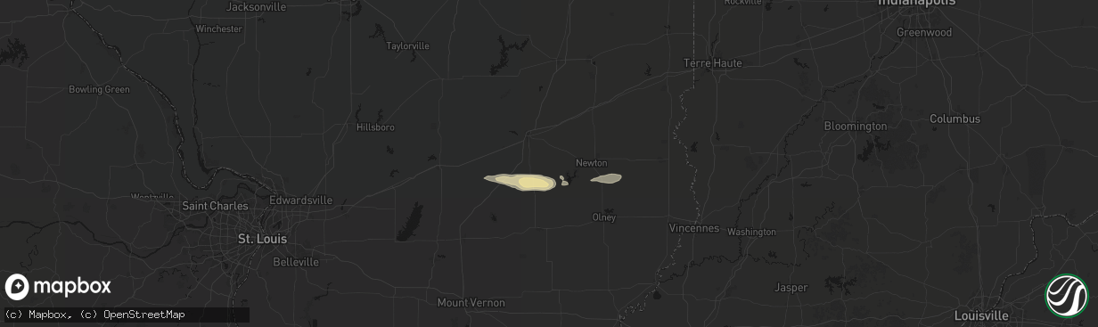 Hail map in Dieterich, IL on March 4, 2026