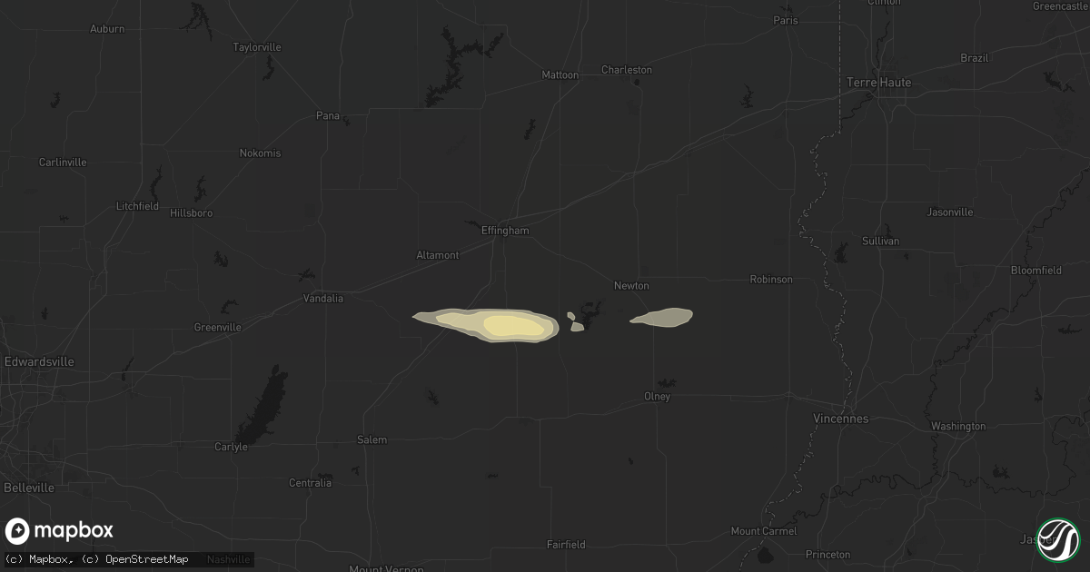 Hail map in Dieterich, IL on March 4, 2026