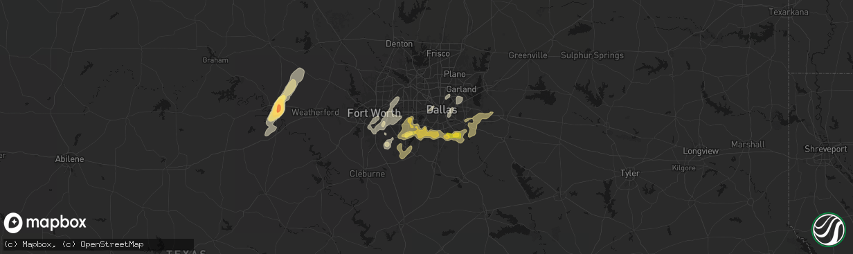 Hail map in Duncanville, TX on March 4, 2026
