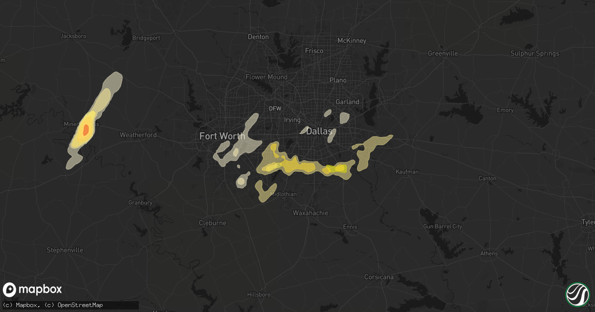 Hail map in Duncanville, TX on March 4, 2026