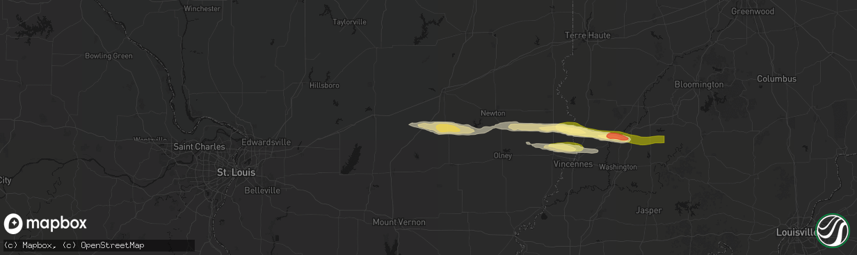 Hail map in Edgewood, IL on March 4, 2026
