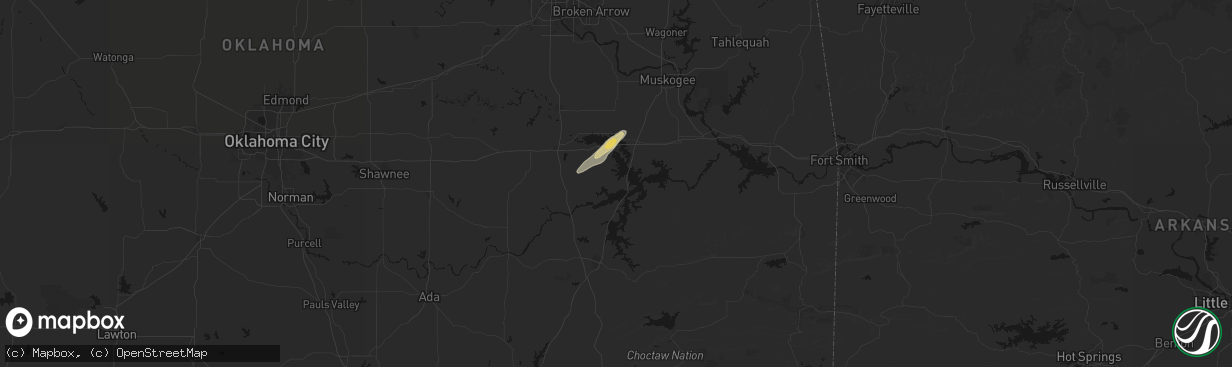 Hail map in Eufaula, OK on March 4, 2026