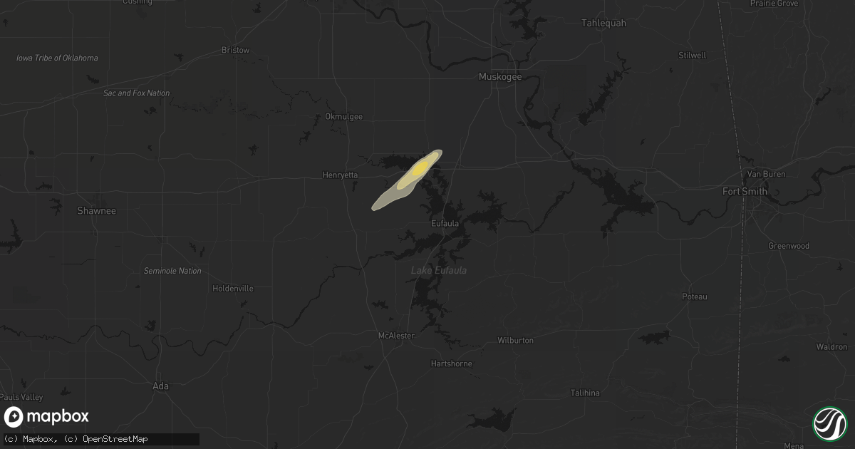 Hail map in Eufaula, OK on March 4, 2026