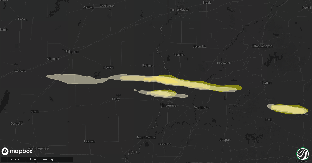 Hail map in Flat Rock, IL on March 4, 2026
