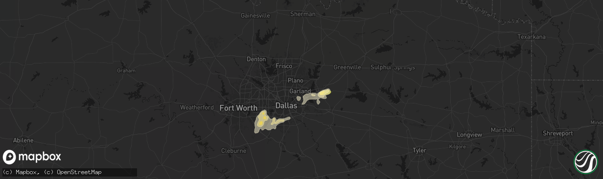Hail map in Garland, TX on March 4, 2026