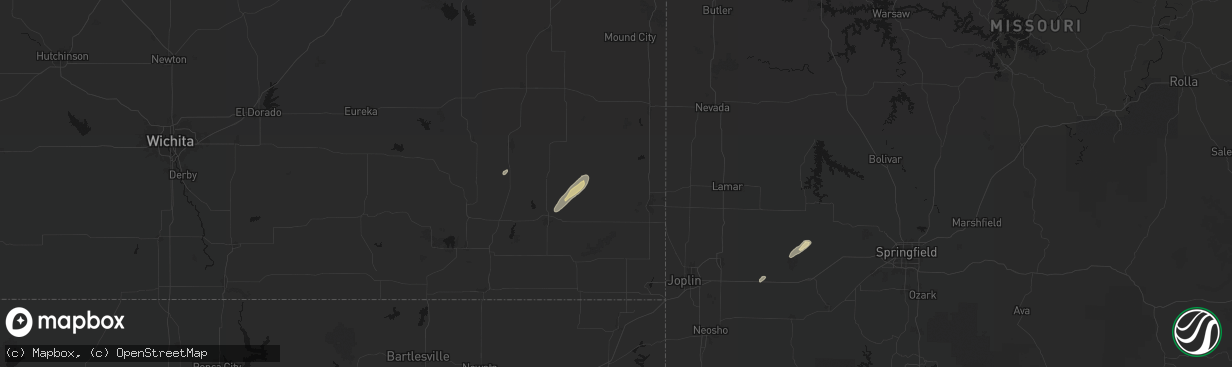 Hail map in Girard, KS on March 4, 2026