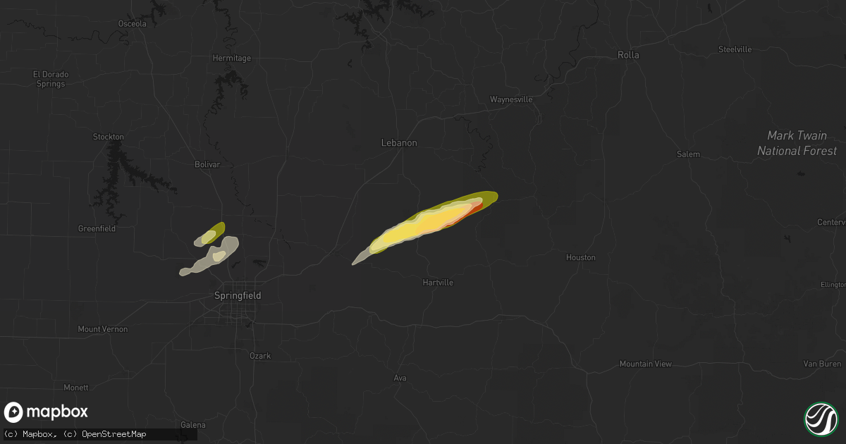 Hail map in Grovespring, MO on March 4, 2026