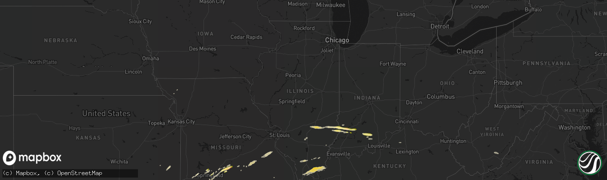 Hail map in Illinois on March 4, 2026