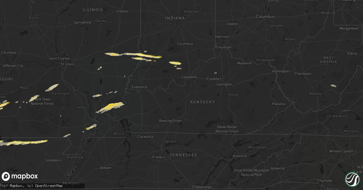 Hail map in Kentucky on March 4, 2026