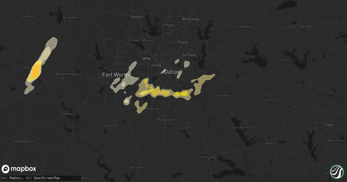 Hail map in Lancaster, TX on March 4, 2026
