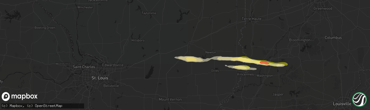 Hail map in Mason, IL on March 4, 2026
