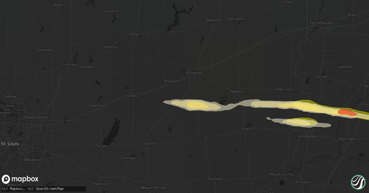 Hail map in Mason, IL on March 4, 2026