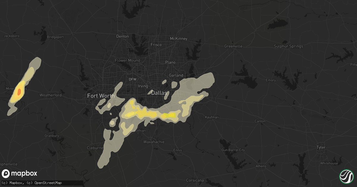 Hail map in Mesquite, TX on March 4, 2026