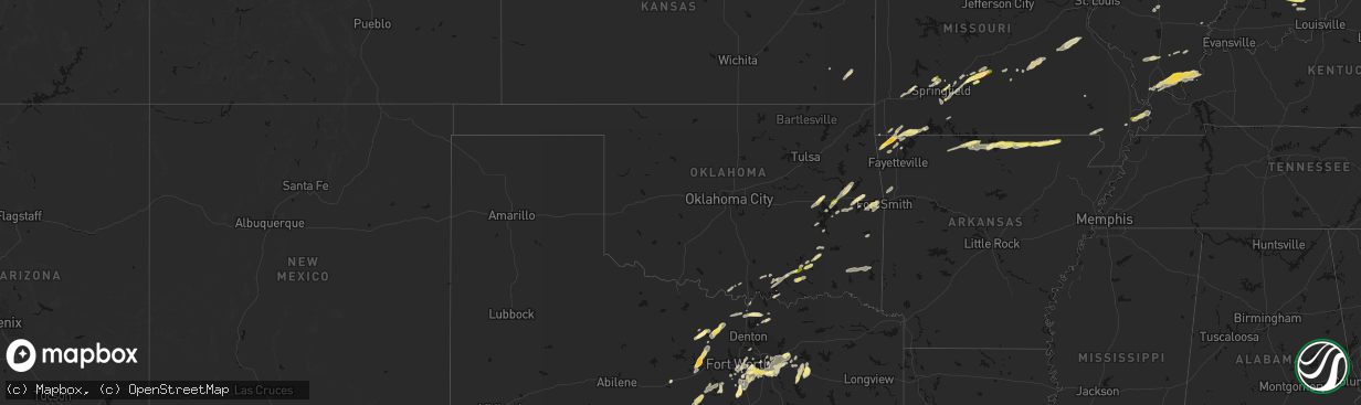 Hail map in Oklahoma on March 4, 2026