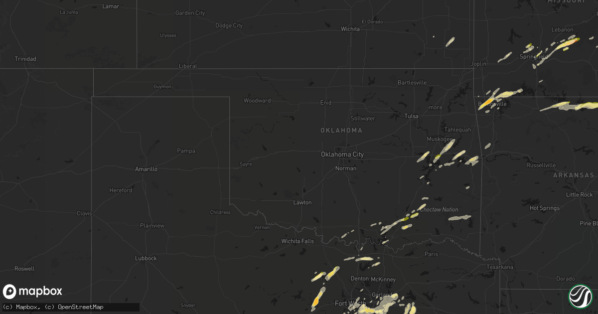 Hail map in Oklahoma on March 4, 2026