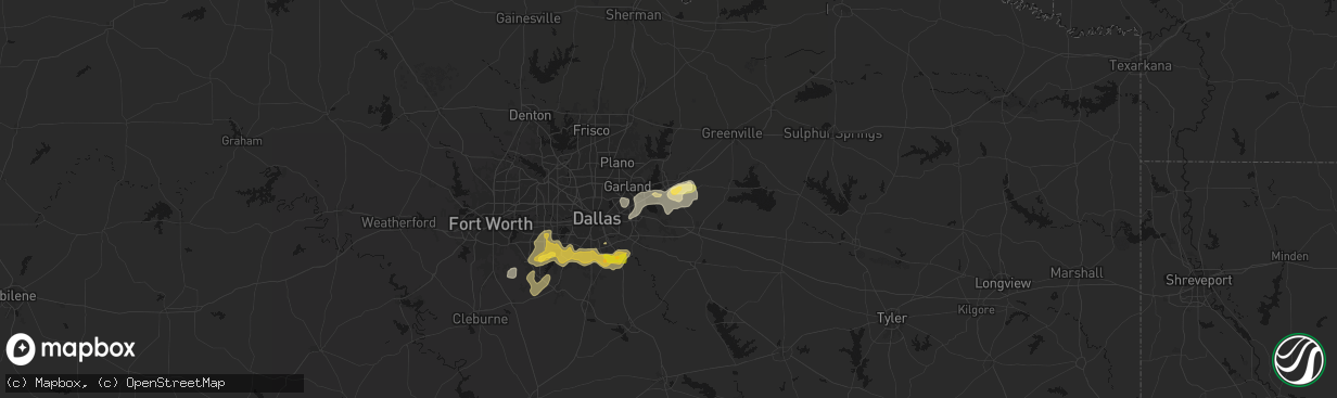 Hail map in Rockwall, TX on March 4, 2026