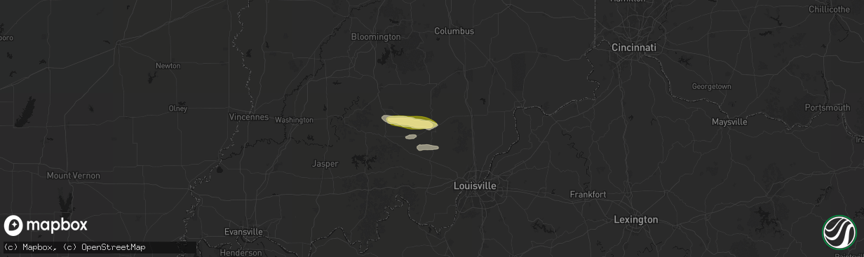 Hail map in Salem, IN on March 4, 2026
