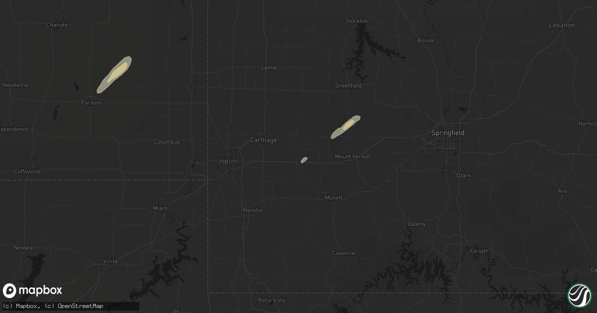 Hail map in Sarcoxie, MO on March 4, 2026