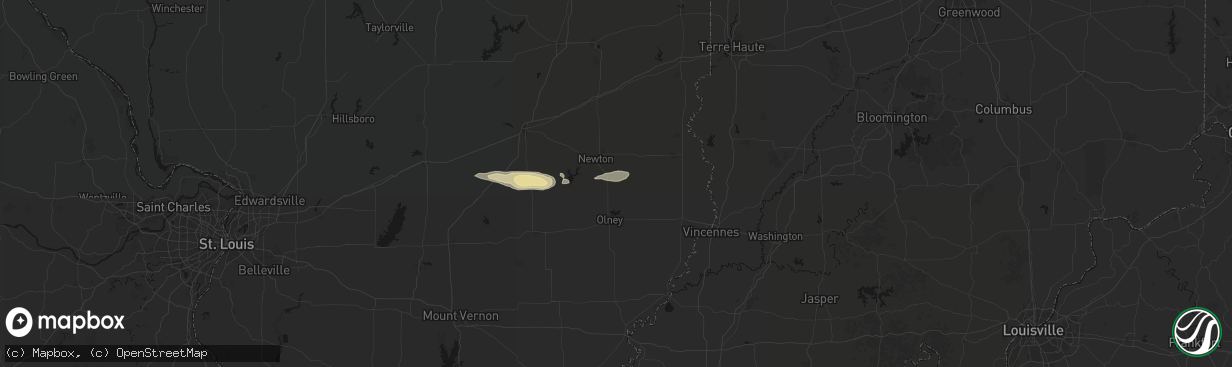 Hail map in West Liberty, IL on March 4, 2026