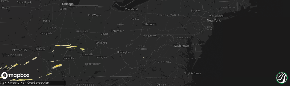 Hail map in West Virginia on March 4, 2026