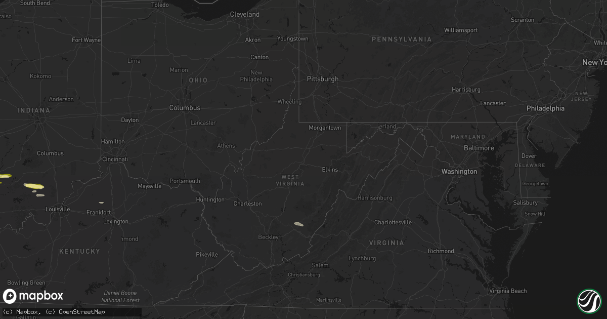 Hail map in West Virginia on March 4, 2026