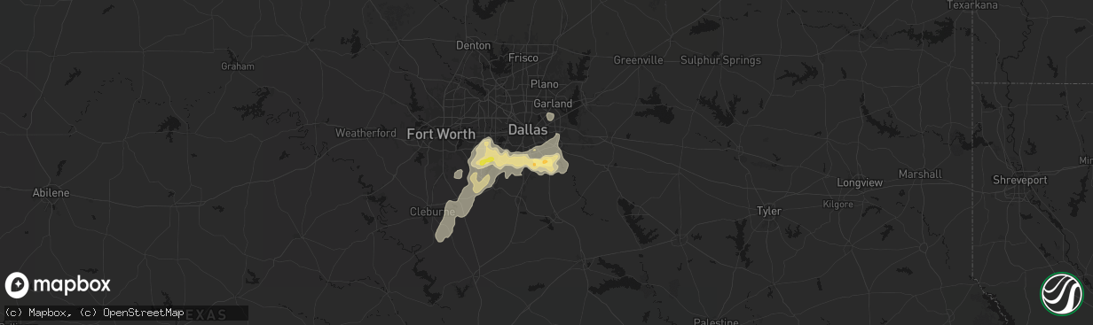 Hail map in Wilmer, TX on March 4, 2026