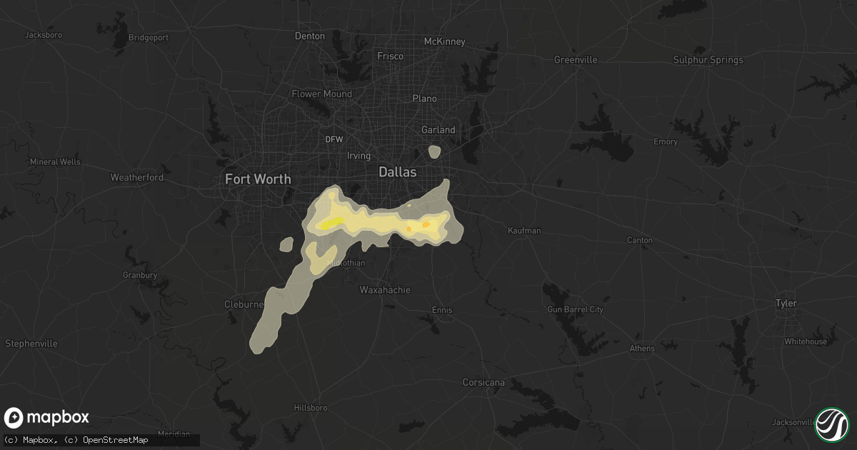 Hail map in Wilmer, TX on March 4, 2026
