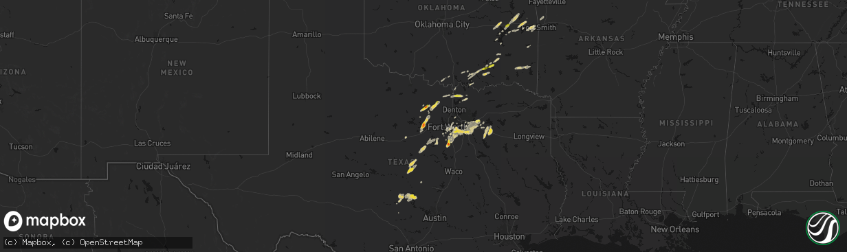 Hail map on March 4, 2026