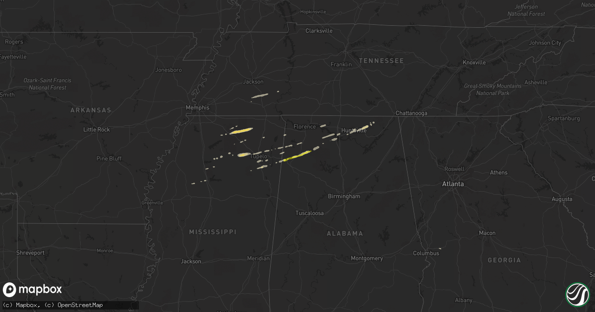 Hail map on March 5, 2013