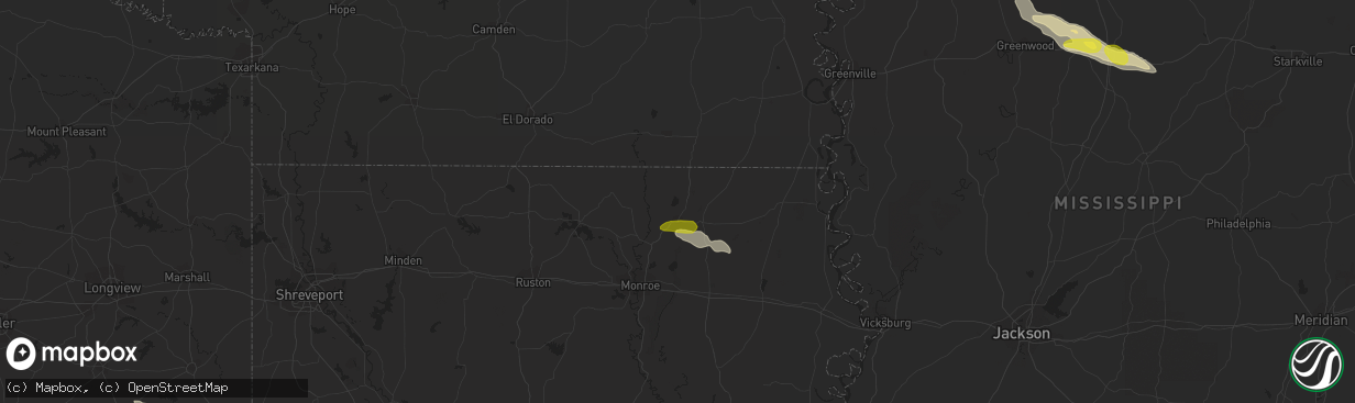 Hail map in Bastrop, LA on March 5, 2018