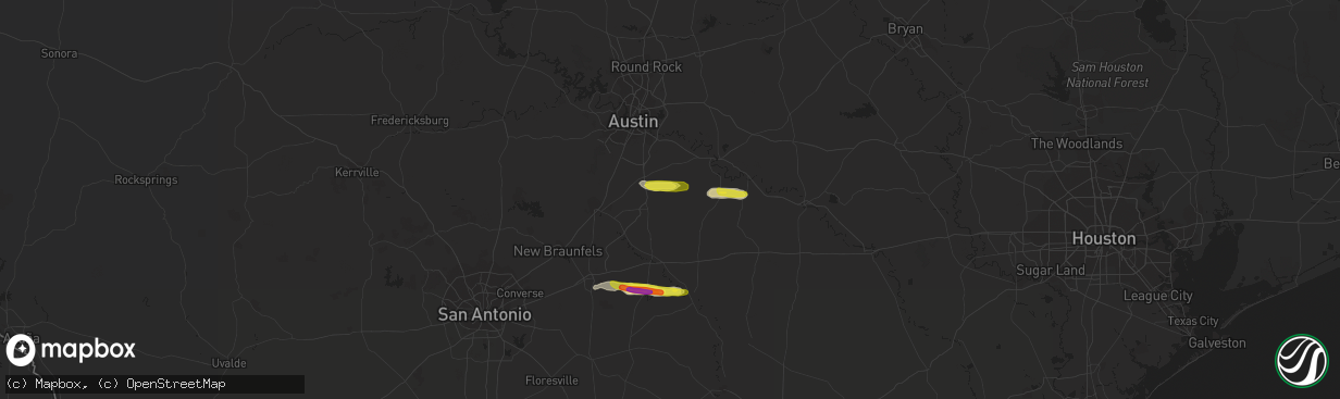 Hail map in Dale, TX on March 5, 2018