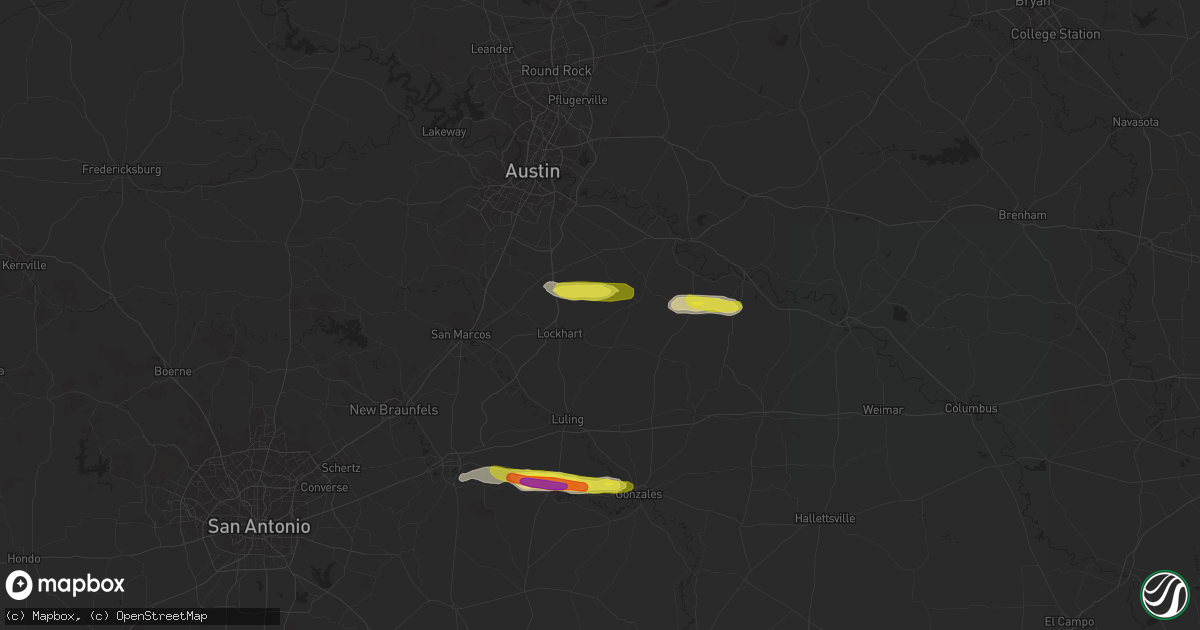 Hail map in Dale, TX on March 5, 2018