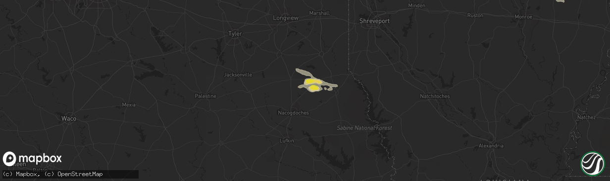 Hail map in Garrison, TX on March 5, 2018