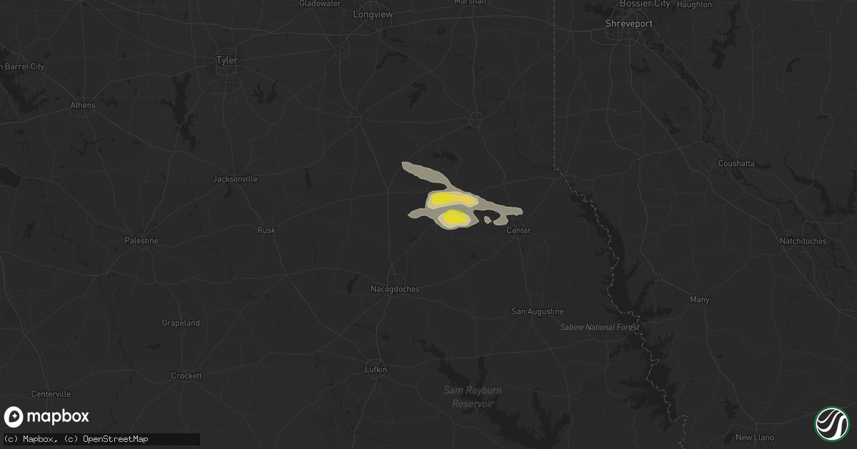 Hail map in Garrison, TX on March 5, 2018