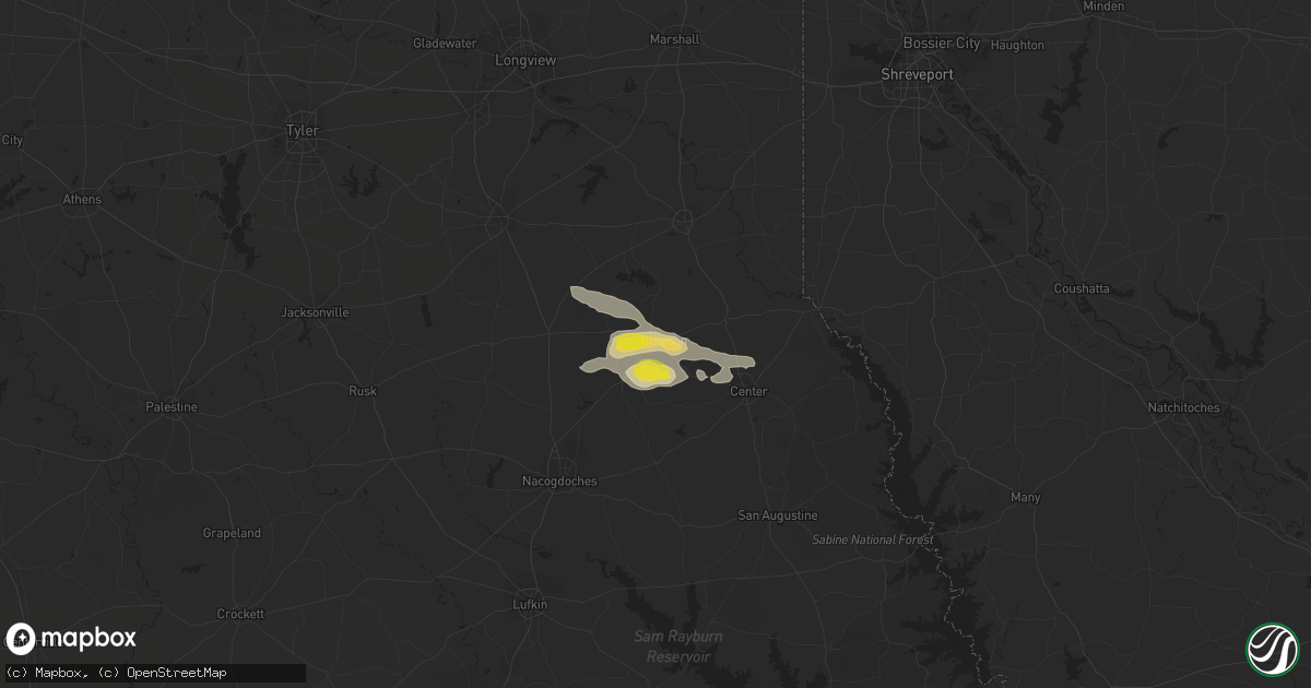 Hail map in Timpson, TX on March 5, 2018