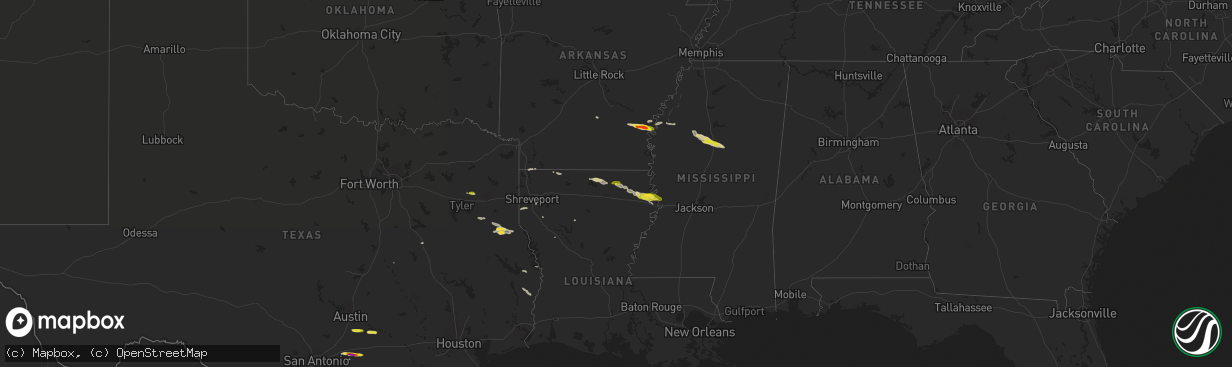 Hail map on March 5, 2018