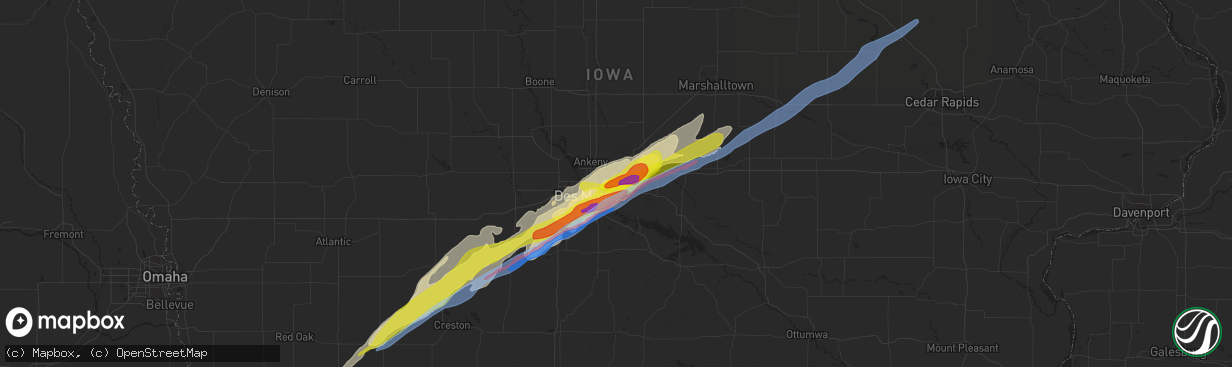 Hail map in Altoona, IA on March 5, 2022