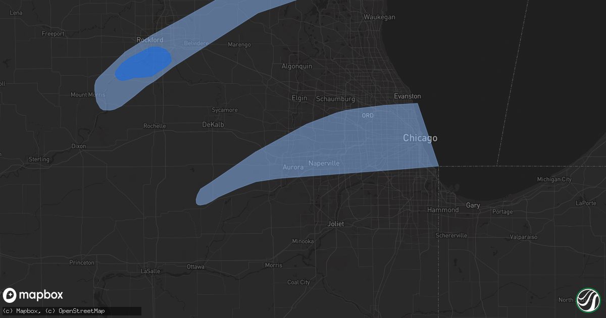 Hail map in Aurora, IL on March 5, 2022