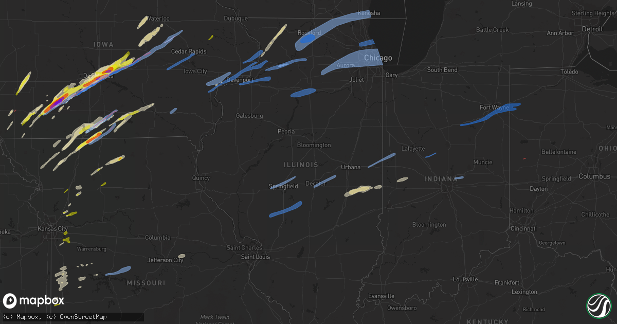 Hail map in Illinois on March 5, 2022