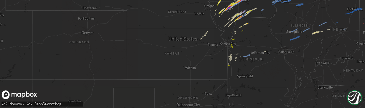 Hail map in Kansas on March 5, 2022