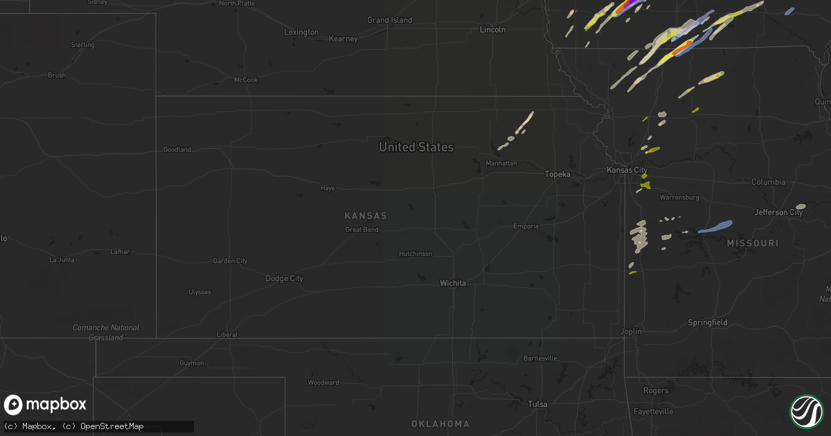 Hail map in Kansas on March 5, 2022