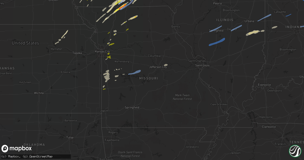 Hail map in Missouri on March 5, 2022
