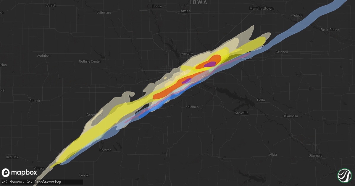 Hail map in Norwalk, IA on March 5, 2022