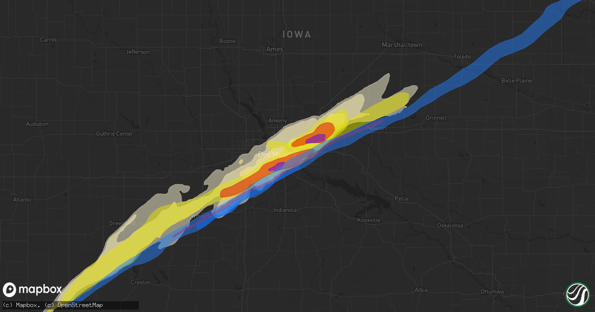 Hail map in Pleasant Hill, IA on March 5, 2022