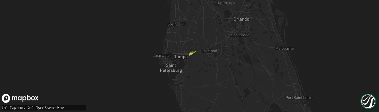 Hail map in Brandon, FL on March 5, 2024