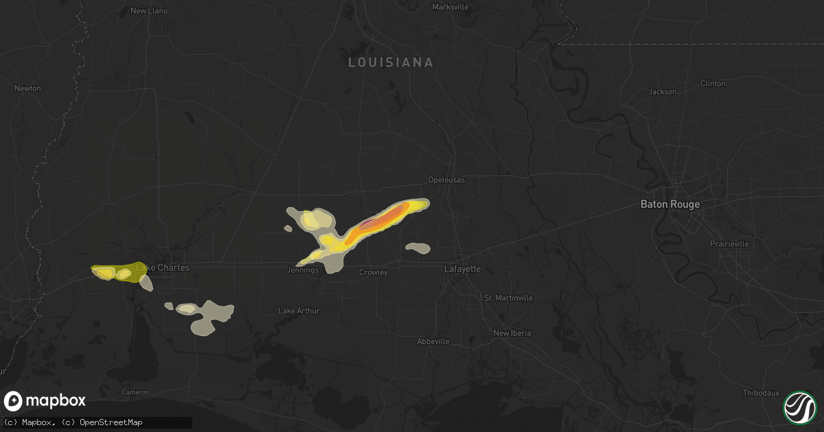 Hail map in Church Point, LA on March 5, 2024